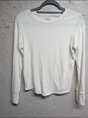 C&C California Pima Cotton Tencel Long Sleeve Top Ivory